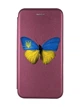 Чохол-книжка з малюнком для iPhone 11 Бордовий :: Метелик Україна (принт 255) - зображення 1
