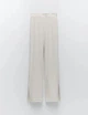 Штани в рубчик zara 7385/259/052 L бежеві - изображение 1