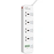 Удлинитель сетевой Ldnio SC4408 2 метра вилка EU 4USB 4 Sockets 2500W - изображение 4