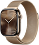 Smartwatch Apple Watch Series 10 GPS + Cellular 42mm Gold Titanium Case with Gold Milanese Loop (MX083) - obraz 1