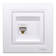 Розетка компьютерная 1-я RJ-45 UTP категории 5e Asfora EPH4300121 белая - изображение 1