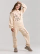 Детское теплое худи для девочки Бемби DJ359-200 134 см Молочный цветы (35359422244.200) - изображение 3