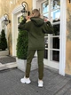 Теплий жіночий спортивний костюм (джогери+худі) 40-42 хакі - зображення 5