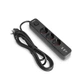 Мережевий подовжувач VIDEX ONCORD с/з 3п 3м (3x1.5мм) 2.4А 2USB+USB-C з кнопкою Black VF-PD33G2U1C-B - зображення 1