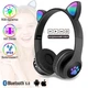 Бездротові Bluetooth навушники з вушками GoVern Cat Ear 23 та LED підсвічуванням дитячі Black - изображение 1
