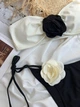 Жіночий роздільний купальник бандо Ghazel чорно-білий S (SW1563) - зображення 7