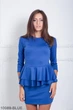 Приталенное мини платье с баской Подіум 10089-BLUE S Синий - изображение 2