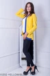 Женский пиджак-кардиган Подіум Cowl 11232-YELLOW/BLUE M Синежелтый - изображение 3