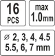 Дырокол по Металлу Для Отверстий Ø 2, 3, 4, 4.5, 5.5, 6, 7 мм Набор 16 шт YATO YT-18973 - изображение 3