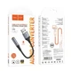 Аудiокабель HOCO LS36 USB-A to 3.5mm female, nylon braid, 0,12m, Black 6942007608879 - зображення 2