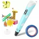 Крута 3D-Ручка з LCD Екраном 3Dpen Повний Набір Пластик і Трафарети Блакитний - изображение 2