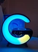Настільна лампа, нічник G RGB 4-in-1 Rainbow з бездротовою зарядкою, bluetooth колонкою та годинником чорна - зображення 2