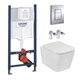 Комплект 4 в 1: Інсталяція GROHE Rapid SL 3 в 1 3884966Q + Унітаз безободковий Kroner Eifel WHI483429 TORNADO з сидінням Slim Duroplast / Soft-close / Quick relase KE483429WHIT (3884966KE483429) - изображение 1