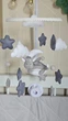 Мобиль в кроватку Спящий Дракончик на луне, серый + графитовый, для малышей, фетр, ручная работа, для мальчика, для девочки - изображение 3