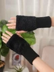 Рукавички Мітенки без пальців хутряні "Плюшеві" Чорний, WUKE One size - зображення 4