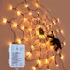 Светодиодная гирлянда на Halloween, паутина с пауком, диаметр 110 см, 70 LED, 8 режимов, на батарейках - изображение 1