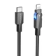 Кабель для швидкого заряджання Borofone BU41 Type-C to IP Lightning PD27W 1.2m поворотний з LED індикатором Black - зображення 4