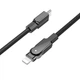 Кабель для швидкого заряджання Borofone BU41 Type-C to IP Lightning PD27W 1.2m поворотний з LED індикатором Black - зображення 5