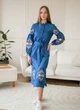 Синє плаття вишиванка Vysyvanka на ґудзиках з поясом FOLK 58 арт. 4650 - зображення 1
