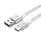 Кабель UGREEN US288 USB2.0 AM - Type-C M 1м 3.0A 18W никелированная алюминиевая оплетка Silver (60131) - изображение 1