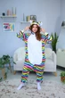 Пижама Кигуруми My Kigu Женская Радужная Кошка Разноцветный Размер М 155-165 см (103641) - изображение 3