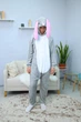 Пижама Кигуруми My Kigu Мужская Заец Кролик Серый размер S 144-155 см (21067411) - изображение 1