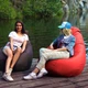 Кресло Мешок Груша Оксфорд Waterproof (3XL-150х100) iQmebel Красный (сьемный чехол) - изображение 3