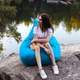 Крісло-мішок груша Оксфорд Waterproof 2XL 85х80х85 см iQmebel Блакитний знімний чохол - зображення 3