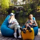 Кресло Мешок Груша Оксфорд Waterproof (3XL-150х100) iQmebel Голубой (сьемный чехол) - изображение 3