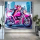Картина на холсте для интерьера 50х50см - Розовая пантера на мотоцикле - изображение 1