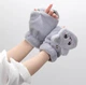 Варежки Митенки 2 в 1 теплые меховые "Кошка" (кошечка) Серый, WUKE One size - изображение 9