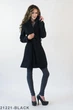 Черное пальто из кашемира с широким откидным воротником Подіум 21221-BLACK XL Черный - изображение 1