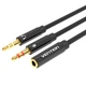 Кабель мультимедійний Jack 3.5mm 4pin F to 2X 3.5mm M Vention (BBTBY) - зображення 1
