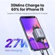 Зарядное устройство UGREEN CD350 Nexode 35W GaN Fast Charger USB-C для быстрой зарядки MacBook Pro/Air, iPad, iPhone 16 15 Pro Max, Galaxy S24 Ultra, Dell XPS Grey (15539) - изображение 3