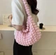 Женская сумка -хобо (hobo bag, мешок) "Стеганая" через плече Светло Розовый, WUKE - изображение 2