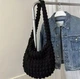 Женская сумка -хобо (hobo bag, мешок) "Стеганая" через плече Черный, WUKE - изображение 3