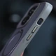 TPU+PC чохол Metal Buttons with MagSafe Carbon Ring для Apple iPhone 15 Pro (6.1") Сірий - зображення 4