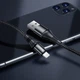 Кабель HOCO X50 USB to Lightning 2.4A 1m nylon aluminum connectors Black (6931474734198) - изображение 2