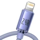 Кабель Baseus Crystal Shine Series Fast Charging Data Cable USB to iP 2.4A 1.2m Purple - изображение 2