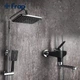 Душова система Frap F2457 Black/Chrome чорний/хром з латуні на три споживача з поворотним виливом-перемикачем (1037554) - зображення 3