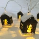 Светодиодная новогодняя гирлянда "Домики", 4м, 10 LED, 220V, прозрачный провод, IP44, Теплый белый - изображение 2