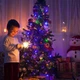 Світлодіодна гірлянда на ялинку, 6м, 100 LED, прозорий провід, Мультиколор - зображення 2