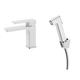 Змішувач для раковини з гігієнічним душем Qtap Gemini QTGEM272CRW45691 Chrome/White - зображення 1