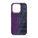 Кожаный чехол для Apple iPhone 14 Pro, Harder Glamorous Croco, Фиолетовый, термополіуретан ТПУ + экокожа с имитацией кожи крокодила, панель, защита корпуса, противоударный, микрофибра, рамка вокру камеры, защита всего корпуса, (ARM76771) - изображение 1