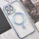 Чехол хромовый TPU Fibra Chrome Magnetic with MagSafe + защита камеры для Apple iPhone 11 (6.1") Sierra Blue - изображение 2