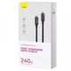 Кабель Baseus Type-C - Type-C 240W 3м PD Tungsten Gold Data Black (CAWJ040201) - зображення 2