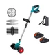 Акумуляторна косарка на колесах/тример/ кущоріз для трави на колесах Lawn Mower (2 акумулятори й 8 лез) - зображення 1
