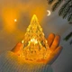 Набор 2 шт фигурок Елки ночник на led подсветке Желтый - изображение 4