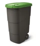 Бак для сміття Prosperplast Wheeler 90 л, антрацит, зелена кришка - зображення 1