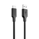 Кабель Proove Striped Silicone USB to Type-C (3A. 1M) Black - зображення 1